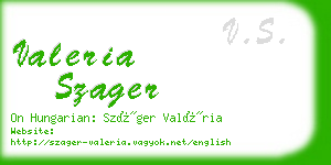 valeria szager business card